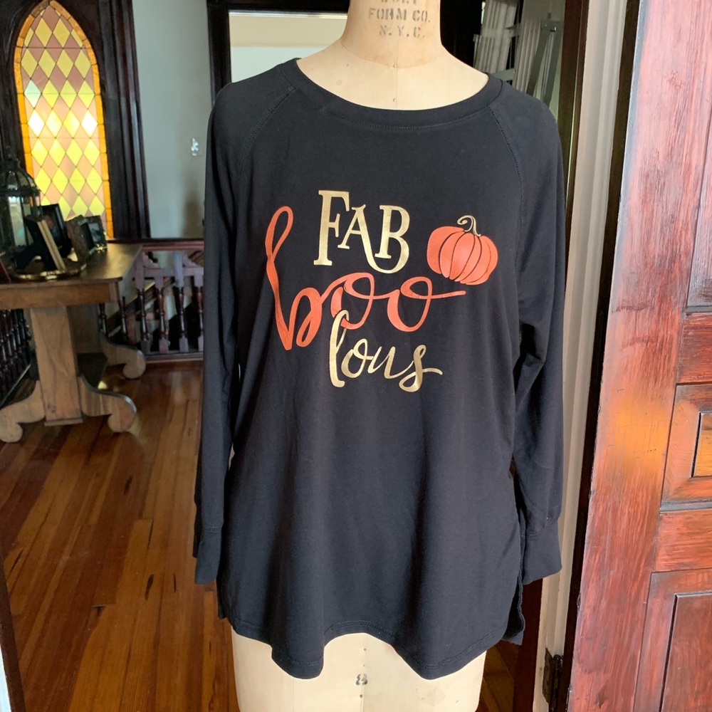 Halloween Fall Pumpkin Top L EUC